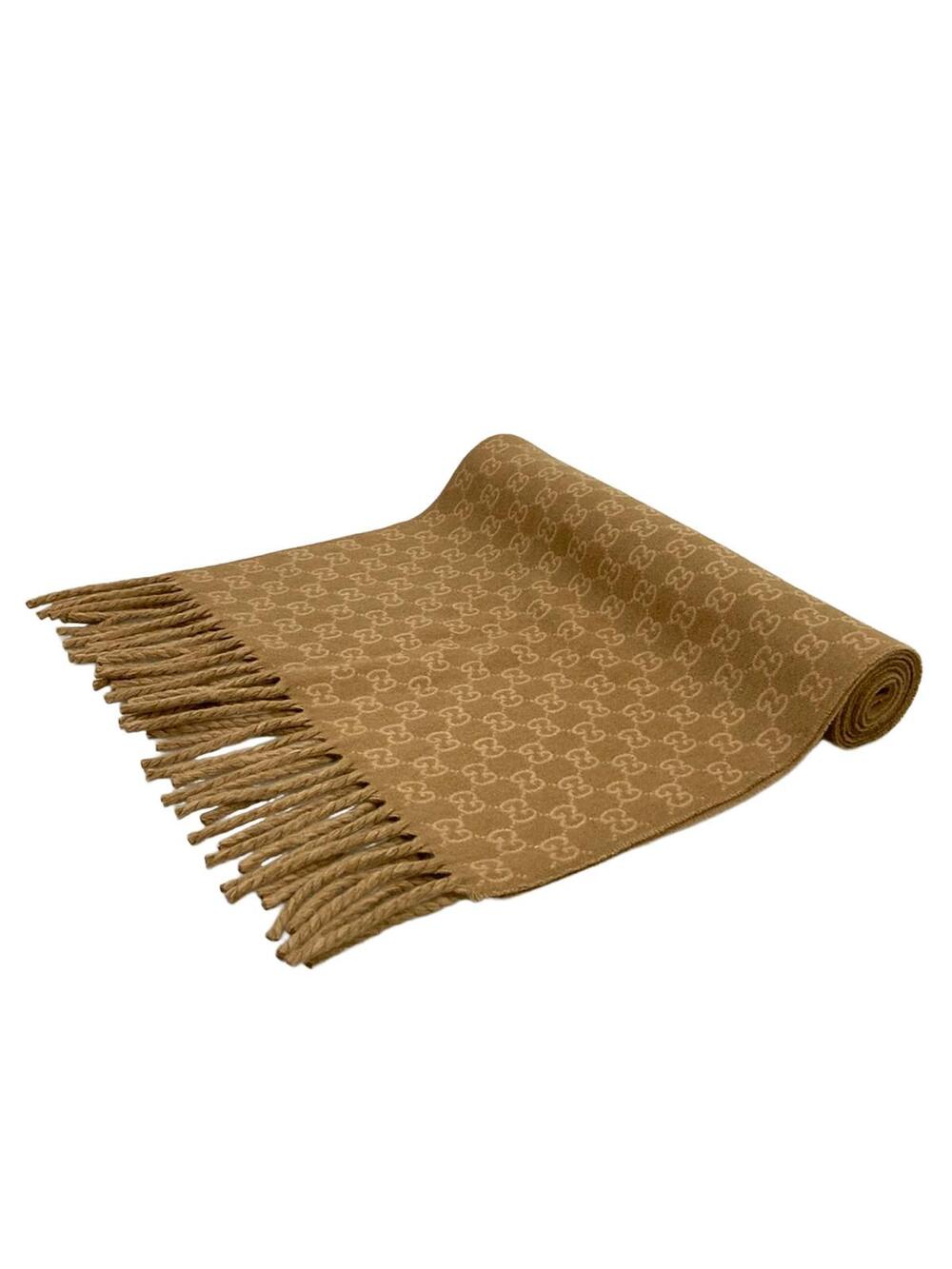 Gucci Gg Beige Wool Cashmere Scarf #288097G84B